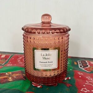 New LA JOLIE MUSE Damask Rose Scented Natural Wax Candle 10oz